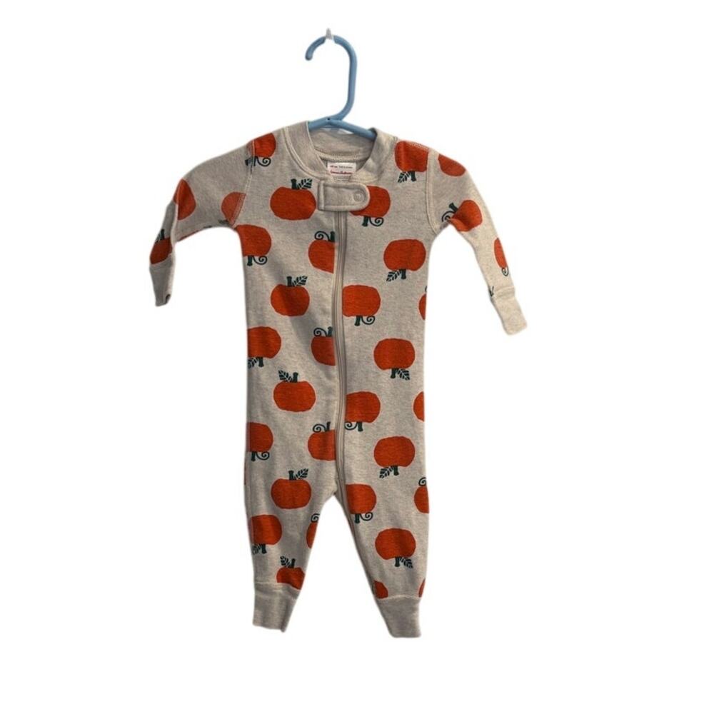 Hanna Andersson Size 60 3 - 6 Mos Pumpkin One Piece Sleeper Organic Cotton